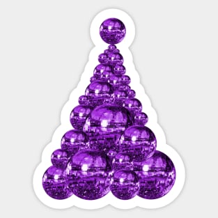 1970's Purple Disco Christmas Tree Sticker